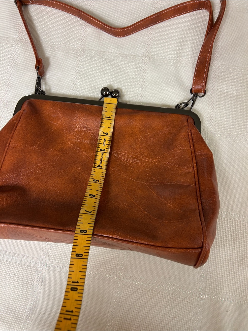 Classic Rustic Brown  faux Leather Crossbody Bag image 6